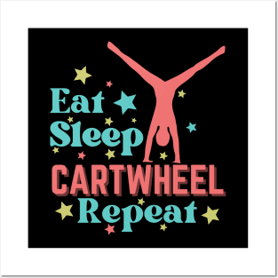 Eat Sleep Cartwheel Repeat Posters and Art